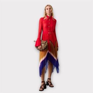 Gradient Pleated Chiffon Dress by
Thebe Magugu